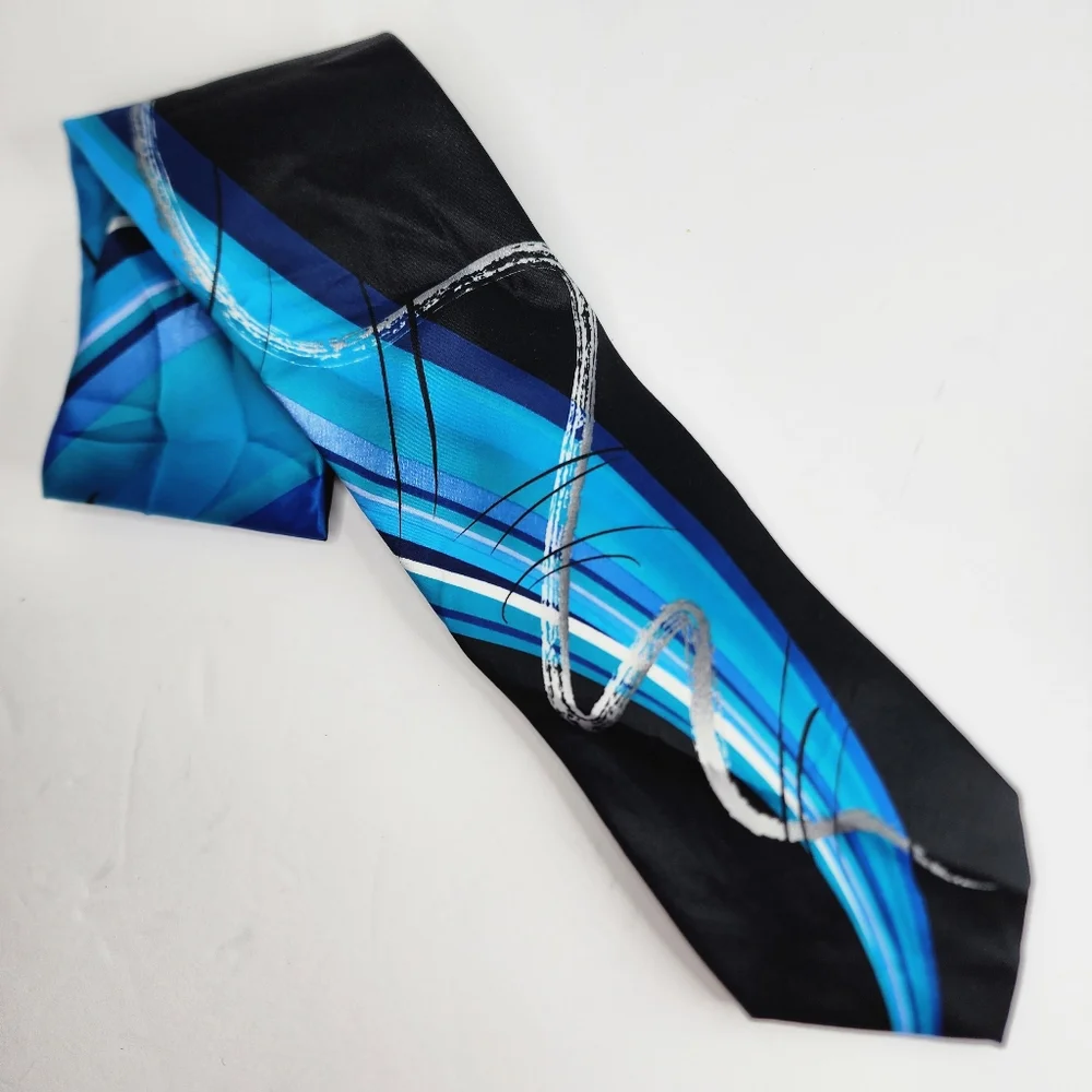 J . GARCIA Blue & Black Tie.